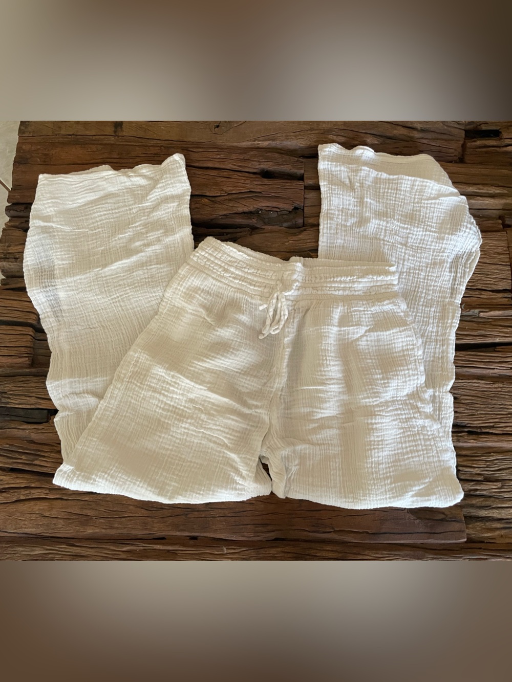 Abercrombie & Fitch White Gauze Pull-On Pants